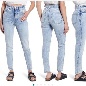 Free People Zuri Ultra High Waist Ankle Mom Denim Jeans
